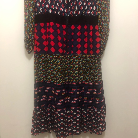 NWT $495 Alice + Olivia Karolina Paneled Blouson-Sleeve Midi Dress! - Picture 6 of 10